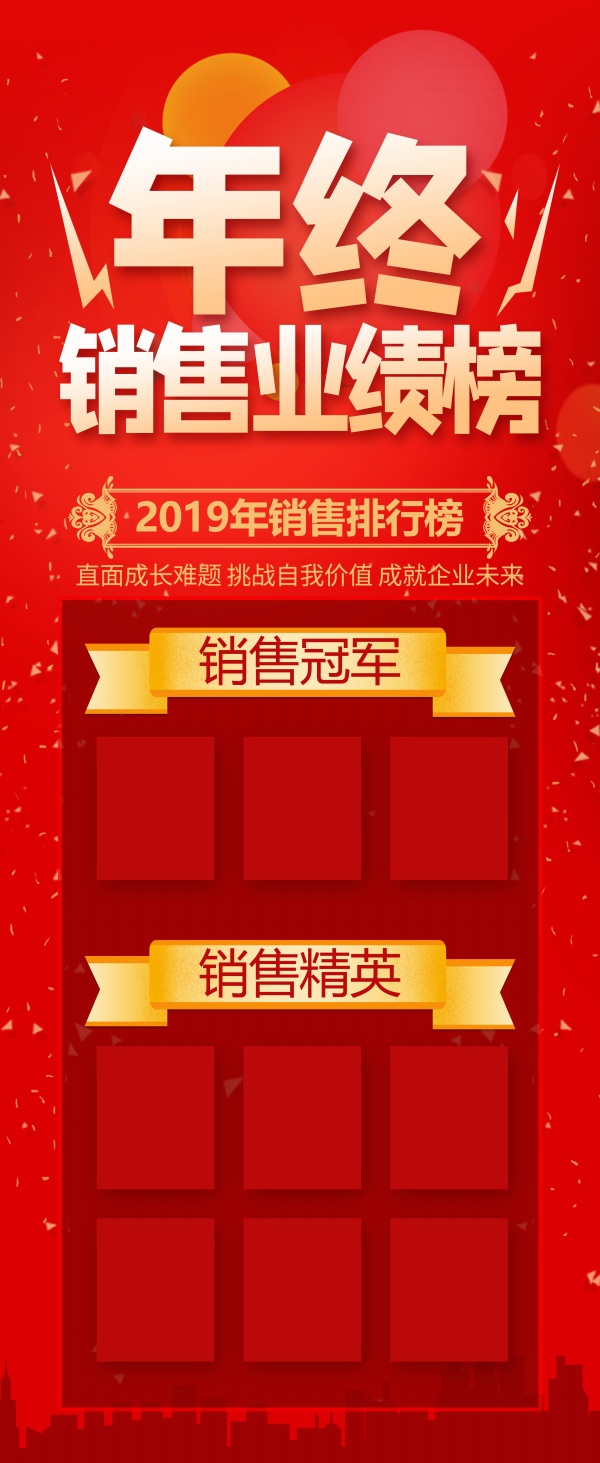 年终销售业绩榜模板 年终销售业绩榜模板